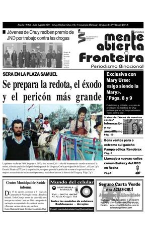 Periódico Mente Abierta Fronteira julio-agosto '11