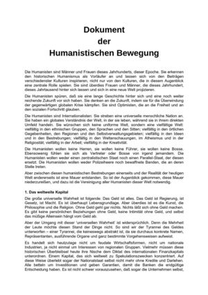 Dokument der Humanistische Bewegung
