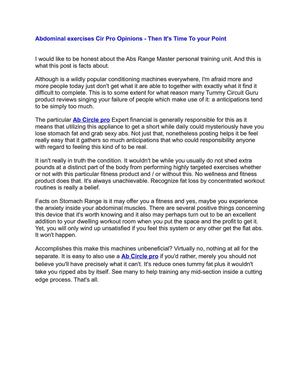 Abdominal exercises Cir Pro Opinions - Then It's Time To your Point