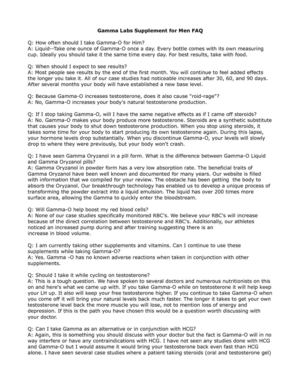 Gamma Labs Supplement for Men FAQ