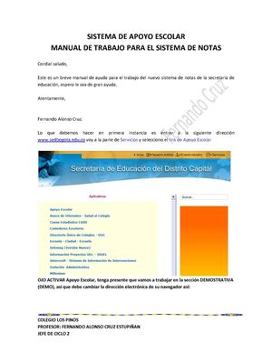 Sistema Apoyo Escolar SED Bogota