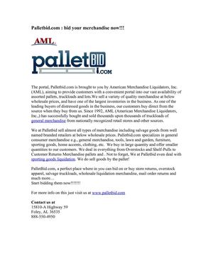Palletbid.com : bid your merchandise now!!!