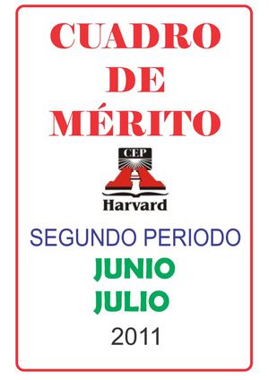 CUADRO DE MÉRITO SEGUNDO PERIODO