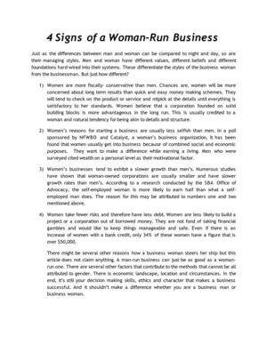 4 signs of a woman run business