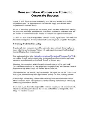 More and More Women are Poised to Corporate Success