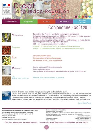 Note de conjoncture de la Draaf Languedoc-Roussillon -  Août 2011