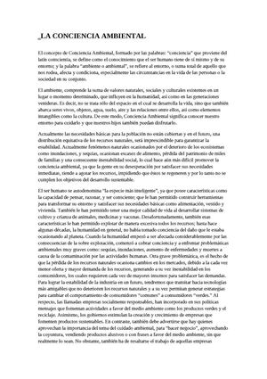 conciencia ambiental