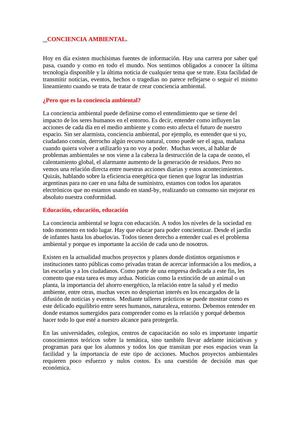 conciencia ambiental