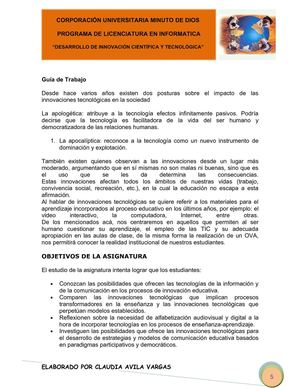 Guía de aprendizaje de Desarrollo e Innovación Tecnológica 201160
