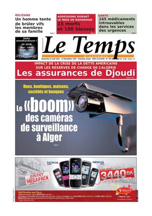 Le Temps d'Algérie Edition du Dimanche 14 Août 2011