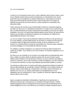 Sí o no a la clonación