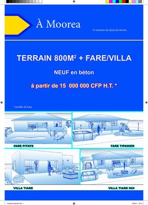 API : Package FARE+TERRAIN 800m2 NEUF A MOOREA