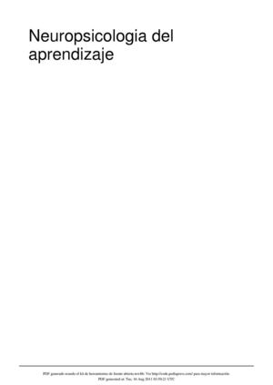 Neuropsicologia del aprendizaje