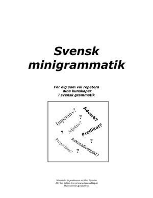 Svenskminigrammatik