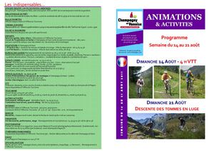 Programme Champagny en Vanoise 14-28/08/11