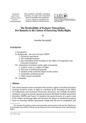 Sroczynski - The Permissibility of Exclusive Transactions