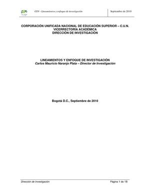 LINEAMIENTOS DE INVESTIGACIÓN CUN 