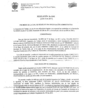 Resolución 0040 de 2011. Sanción CTA FÉNIX SALUD
