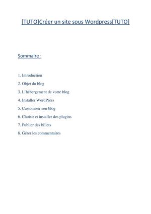 [TUTO]Créer un site sous Wordpress[TUTO]