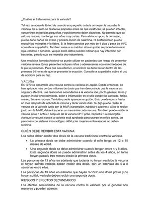 Cuál es el tratamiento para la varicela