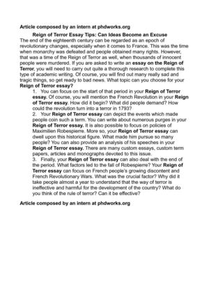 Calamo Reign Of Terror Essay Tips Can Ideas Become An Excuse Reign Of Terror Essay Tips Can Ideas Become An Excuse