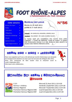 Journal N°56 du Jeudi 18 Août 2011
