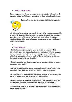 HOT POTATOES, CARACTERISTICAS Y COMPONENTES