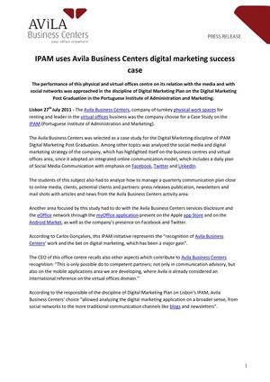 IPAM uses Avila Business Centers digital marketing success case