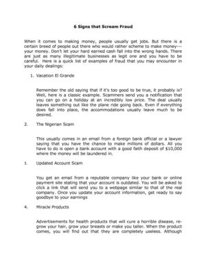 6 Signs that Scream Fraud