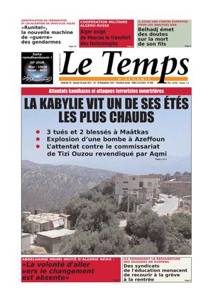 Le Temps d'Algérie Edition du Samedi 20 Août 2011