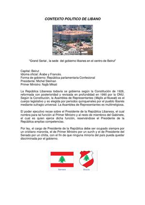 CONTEXTO POLITICO LIBANO