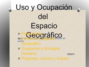 Uso y Ocupación del Espacio Geográfico