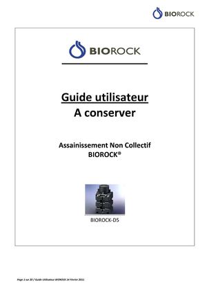 Guide utilisateur BIOROCK D5 - 20 pages