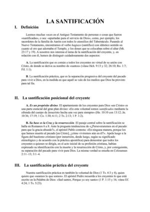 LA SANTIFICACIÓN
