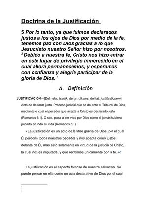 Doctrina de la Justificación