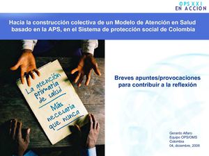 Construccion del APS en Colombia