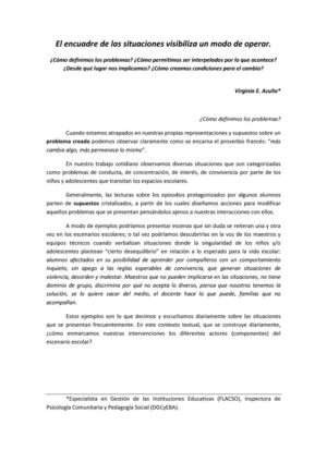 El encuadre de las situaciones...