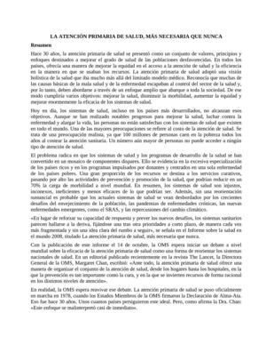 Atencion Primaria En Salud