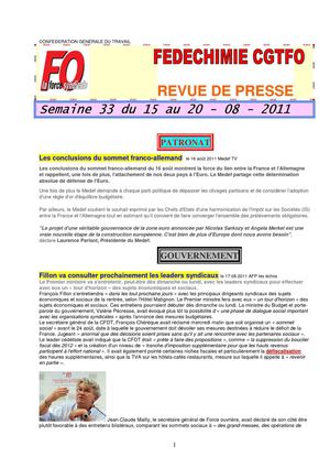 FEDECHIMIE - Semaine 33