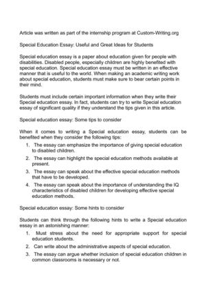 Environmental Health Essay Special Education Essay Useful And Great Ideas For Students Interesting Essay Topics For High School Students also Health Essay Example Calamo Special Education Essay Useful And Great Ideas For Students Topic English Essay