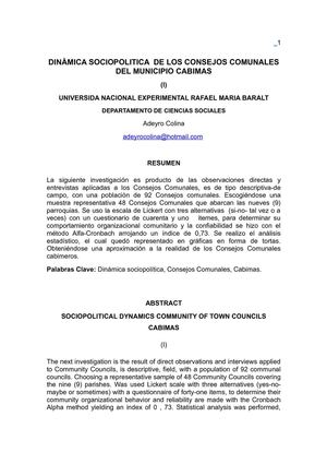 DINAMICAS SOCIALES : CABIMAS