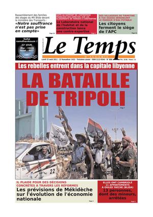 Le Temps d'Algérie Edition du Lundi 22 Août 2011