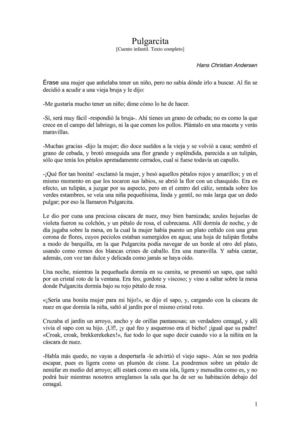 Pulgarcita, un cuento de Hans Christian Andersen