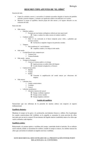Resumen El Oído