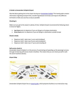 A Guide to Amsterdam Schiphol Airport