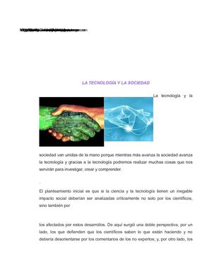 LA TECNOLOGÍA Y LA SOCIEDAD