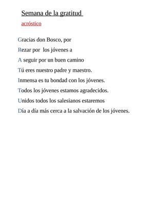 semana de la gratitud 