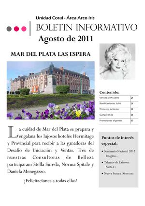 Boletín Informativo Unidad Coral Agosto 2011