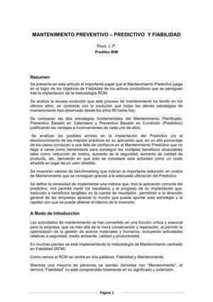 MATENIMIENTO PREDICTIVO