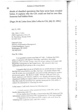 LOFTUS - America's Nazi Secret